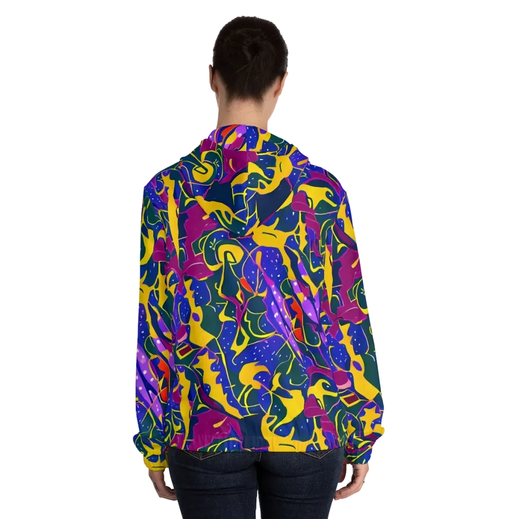 Afterdark Color on Women's Full-Zip Hoodie — Back On Person