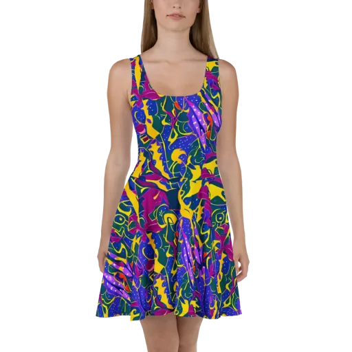 Afterdark Color on a Skater Dress