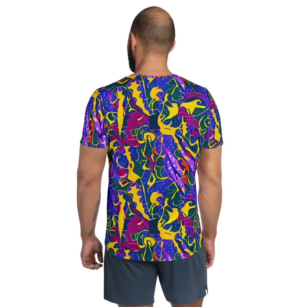 Afterdark Color on Men's Athletic T-Shirt — Back