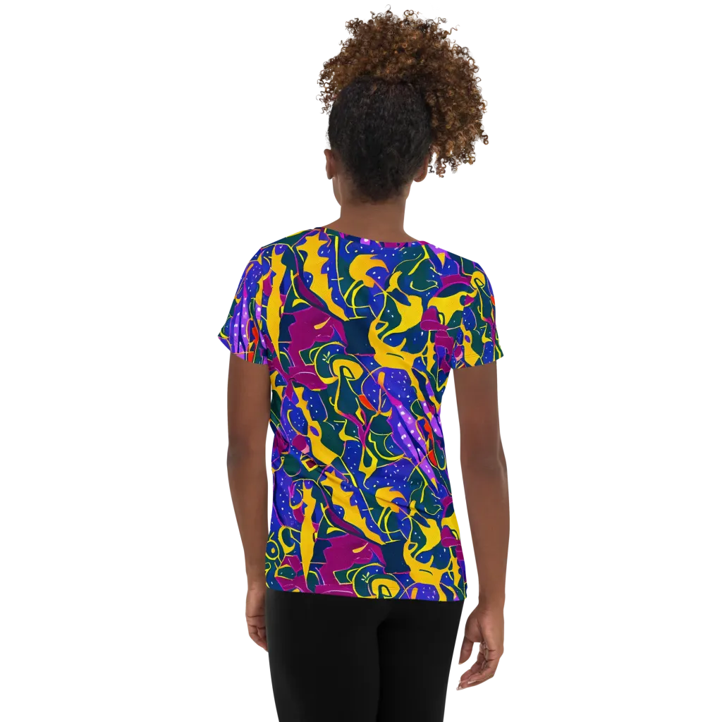 Afterdark Color on Women's Athletic T-Shirt — Back