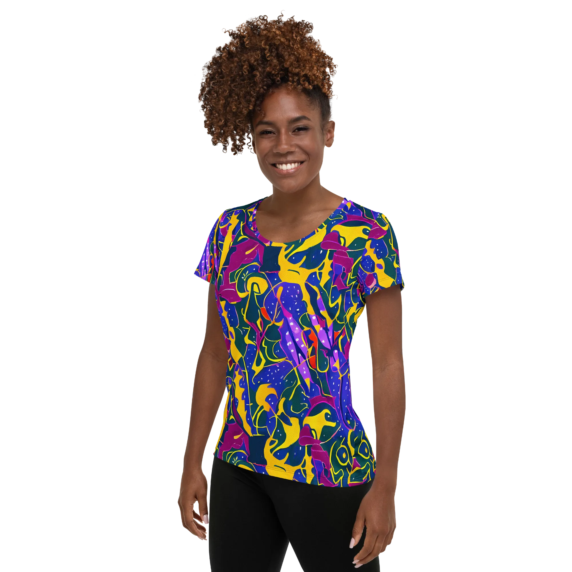 Afterdark Color on Women's Athletic T-Shirt — Left