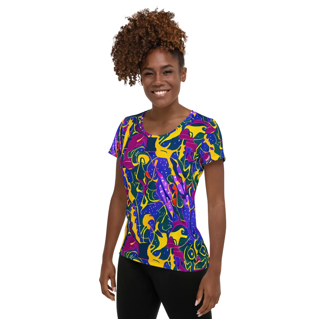 Afterdark Color on Women's Athletic T-Shirt — Left