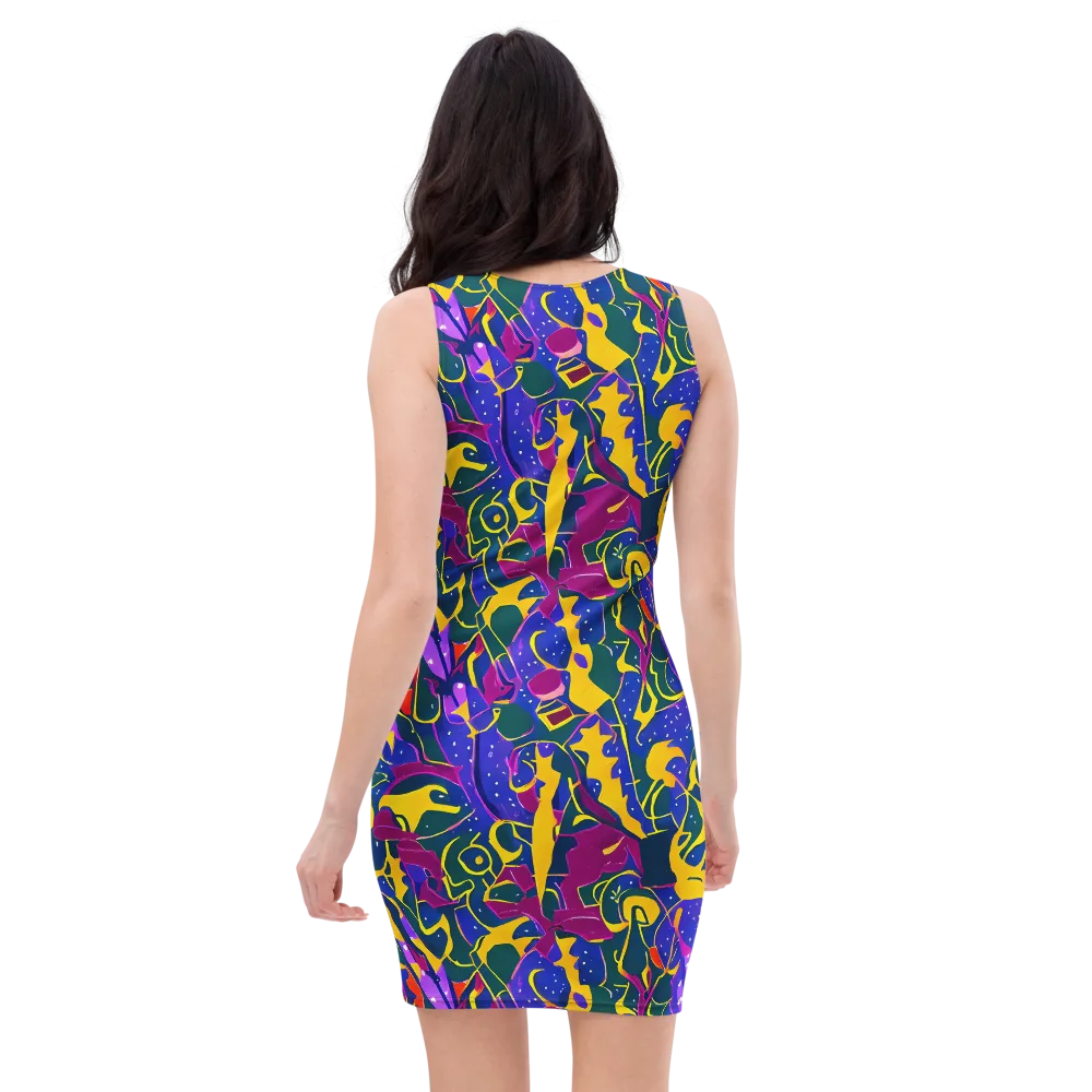 Afterdark Color on Bodycon Dress — Back
