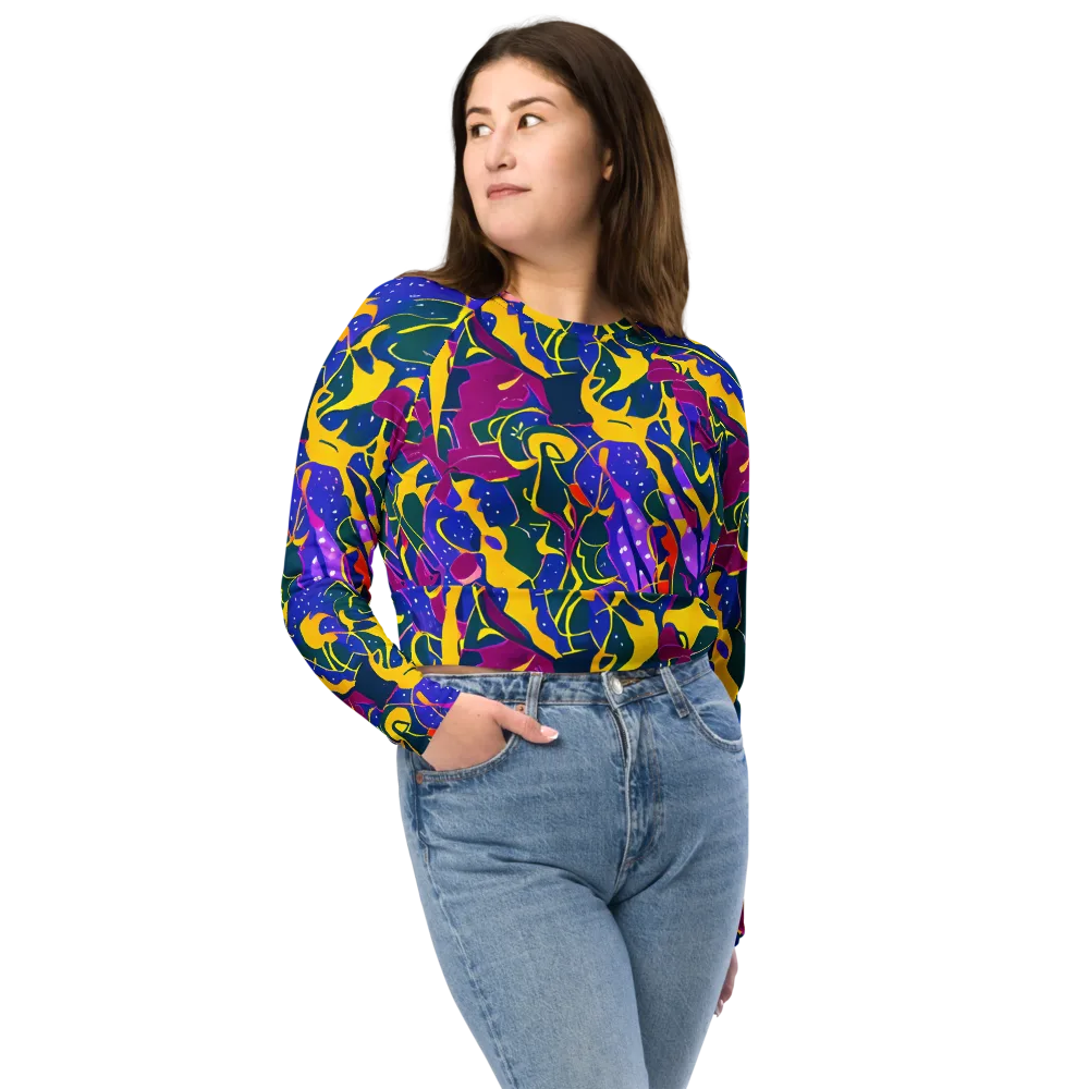 Afterdark Color on Long Sleeve Crop Top — Front
