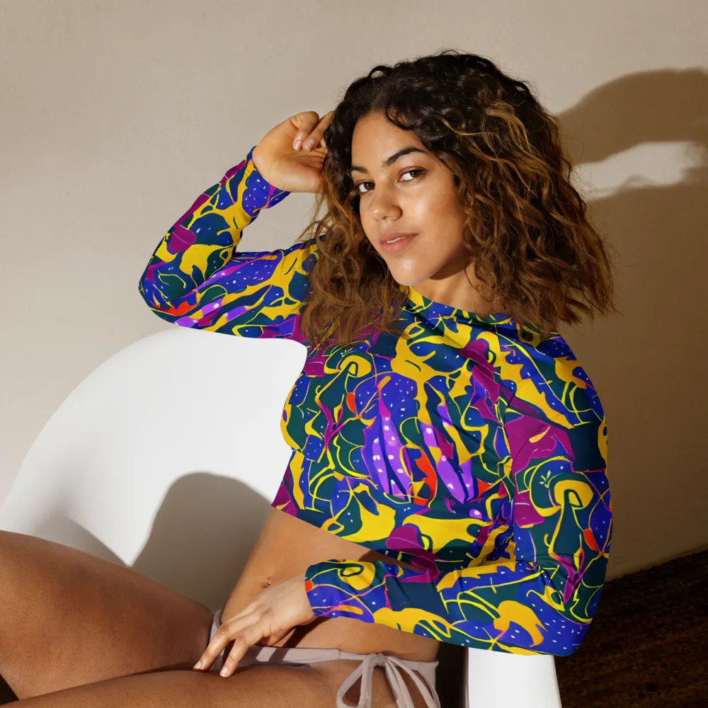 Afterdark Color on Long Sleeve Crop Top — Left Front