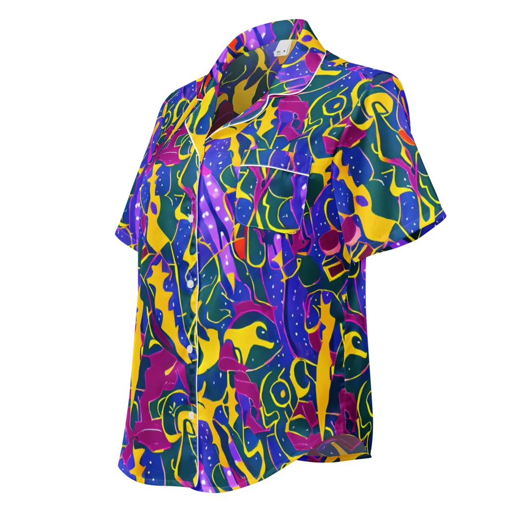Afterdark Color on Women's Short Sleeve Pajama Top — Left Front