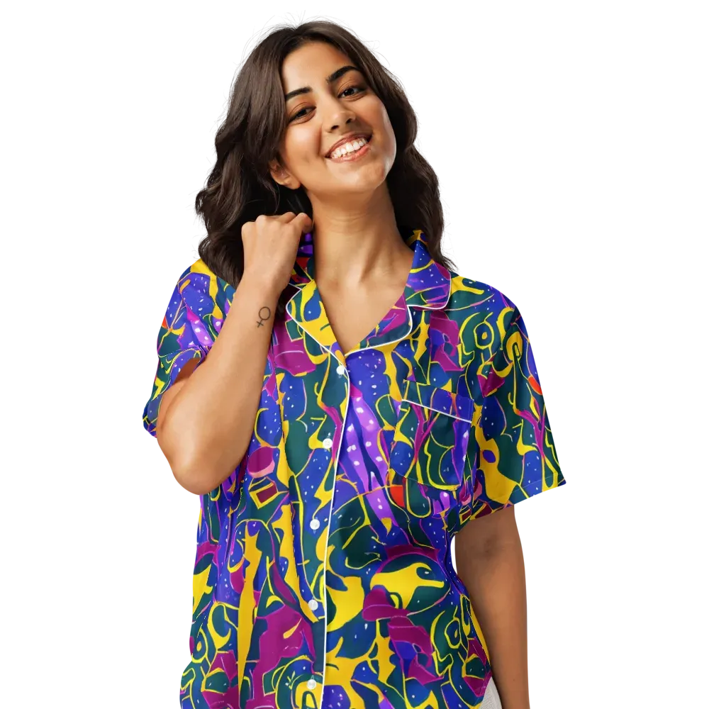 Afterdark Color on Women's Short Sleeve Pajama Top — Front