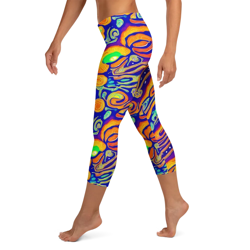 Aubergine Inferno on Capri Leggings — Left