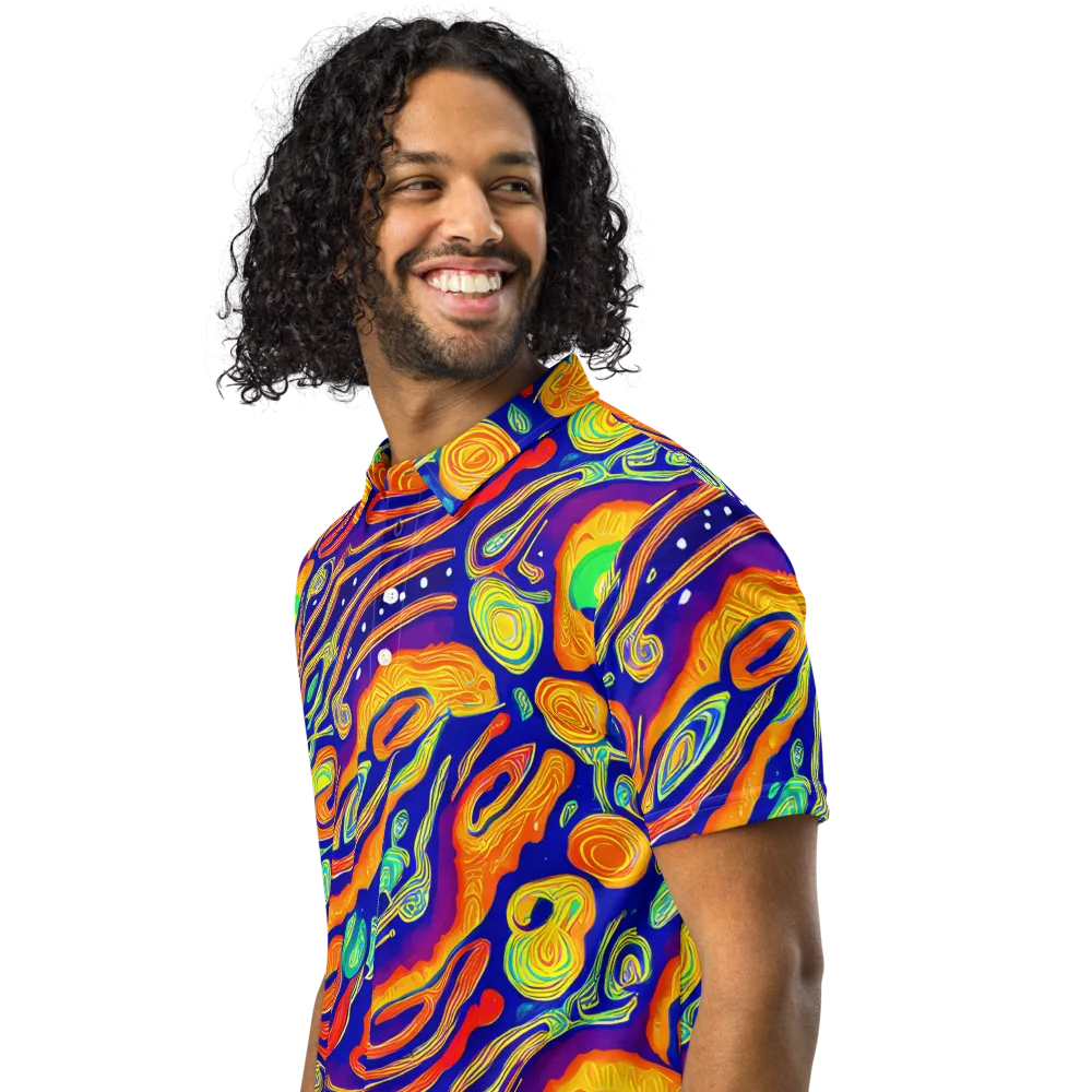 Aubergine Inferno on Men's Slim Fit Polo Shirt — Left Front
