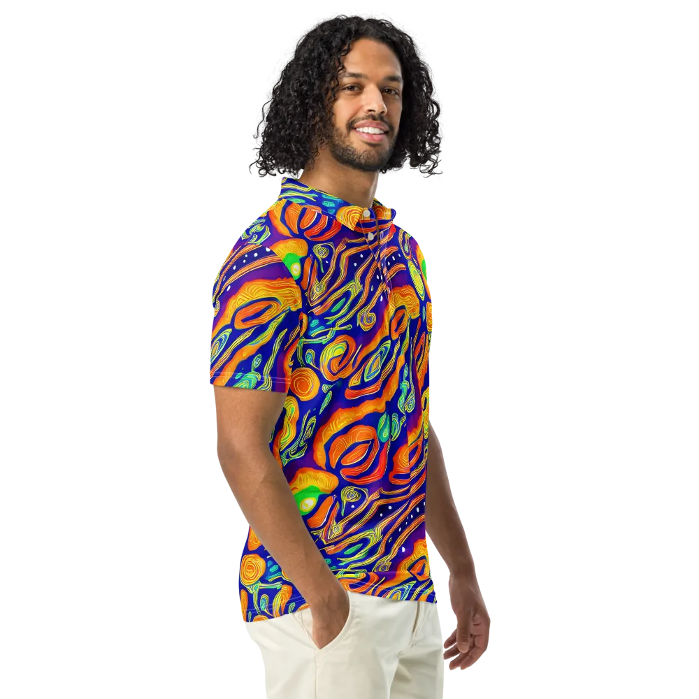 Aubergine Inferno on Men's Slim Fit Polo Shirt — Right Front