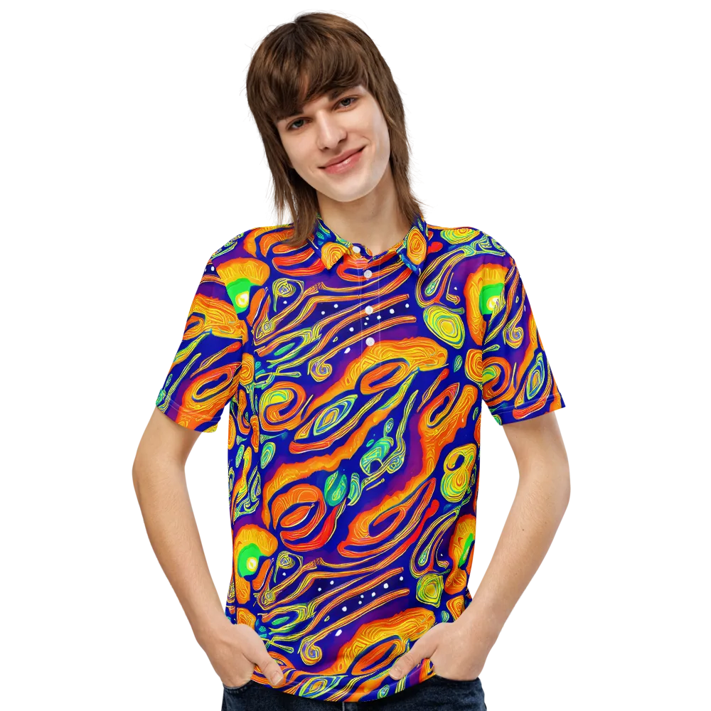 Aubergine Inferno on Men's Slim Fit Polo Shirt — Front