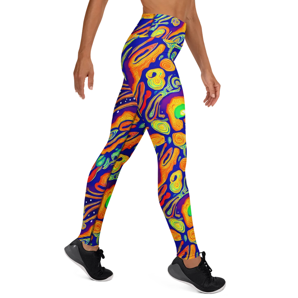 Aubergine Inferno on Yoga Leggings — Right