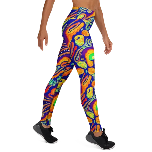 Aubergine Inferno on a Yoga Leggings