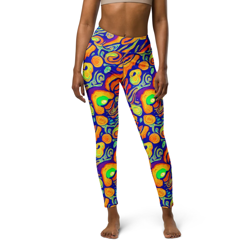 Aubergine Inferno on Yoga Leggings — Front