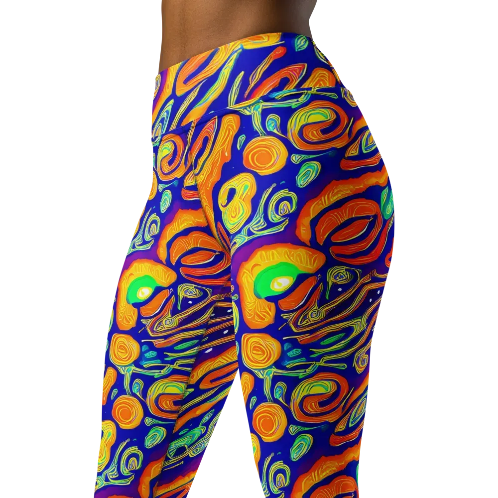 Aubergine Inferno on Yoga Leggings — Left Front