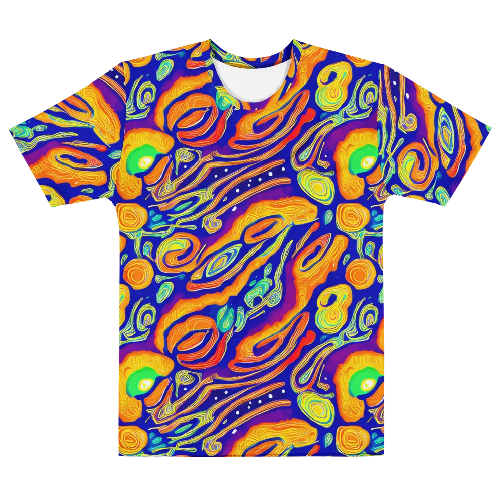 Aubergine Inferno on Men's Cotton Crew Neck T-Shirt — Front