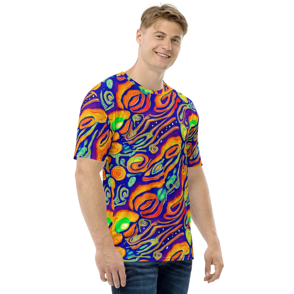Aubergine Inferno on Men's Crew Neck T-Shirt — Right