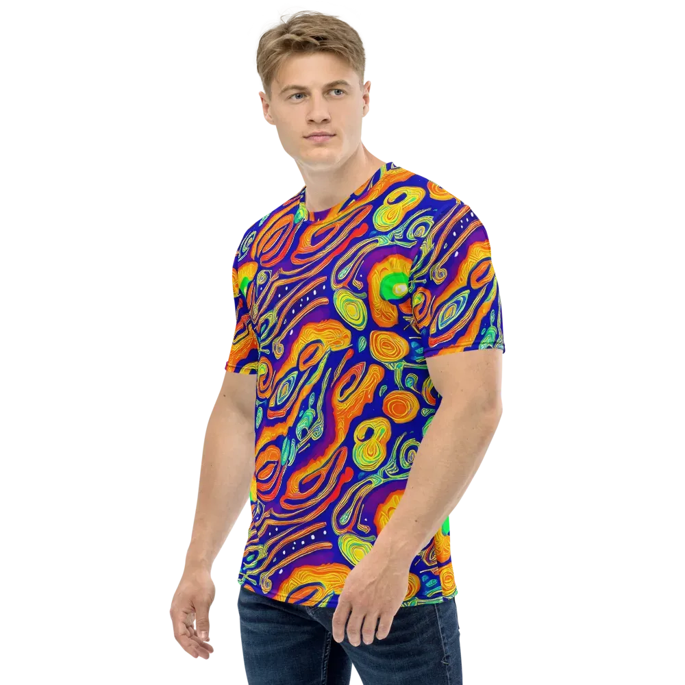 Aubergine Inferno on Men's Crew Neck T-Shirt — Left