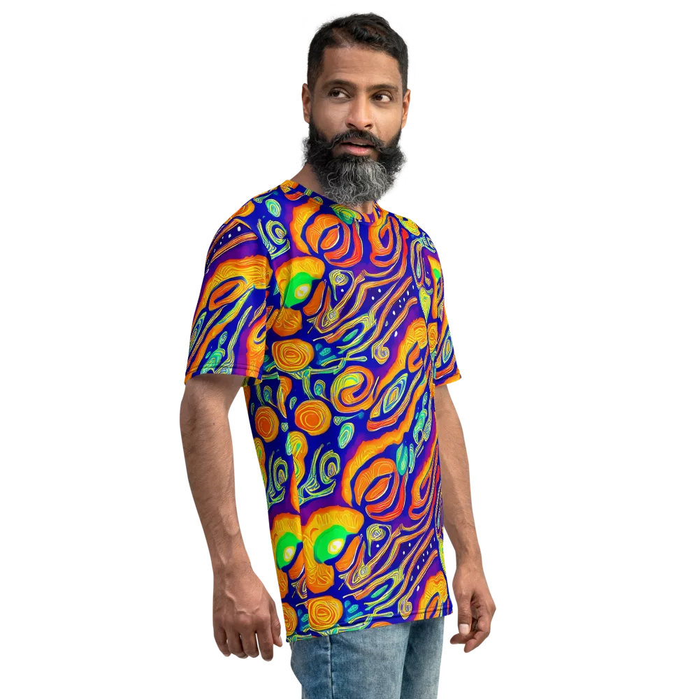 Aubergine Inferno on Men's Crew Neck T-Shirt — Right