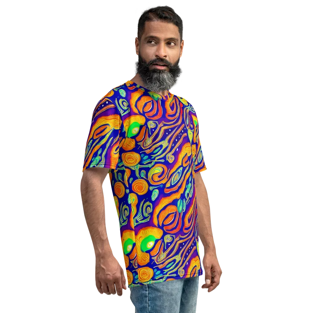Aubergine Inferno on Men's Crew Neck T-Shirt — Right
