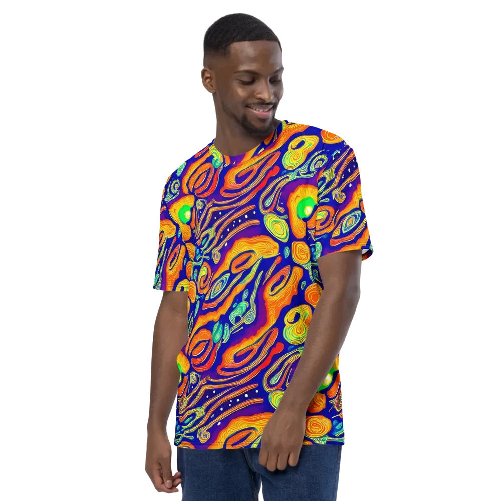 Aubergine Inferno on Men's Crew Neck T-Shirt — Left