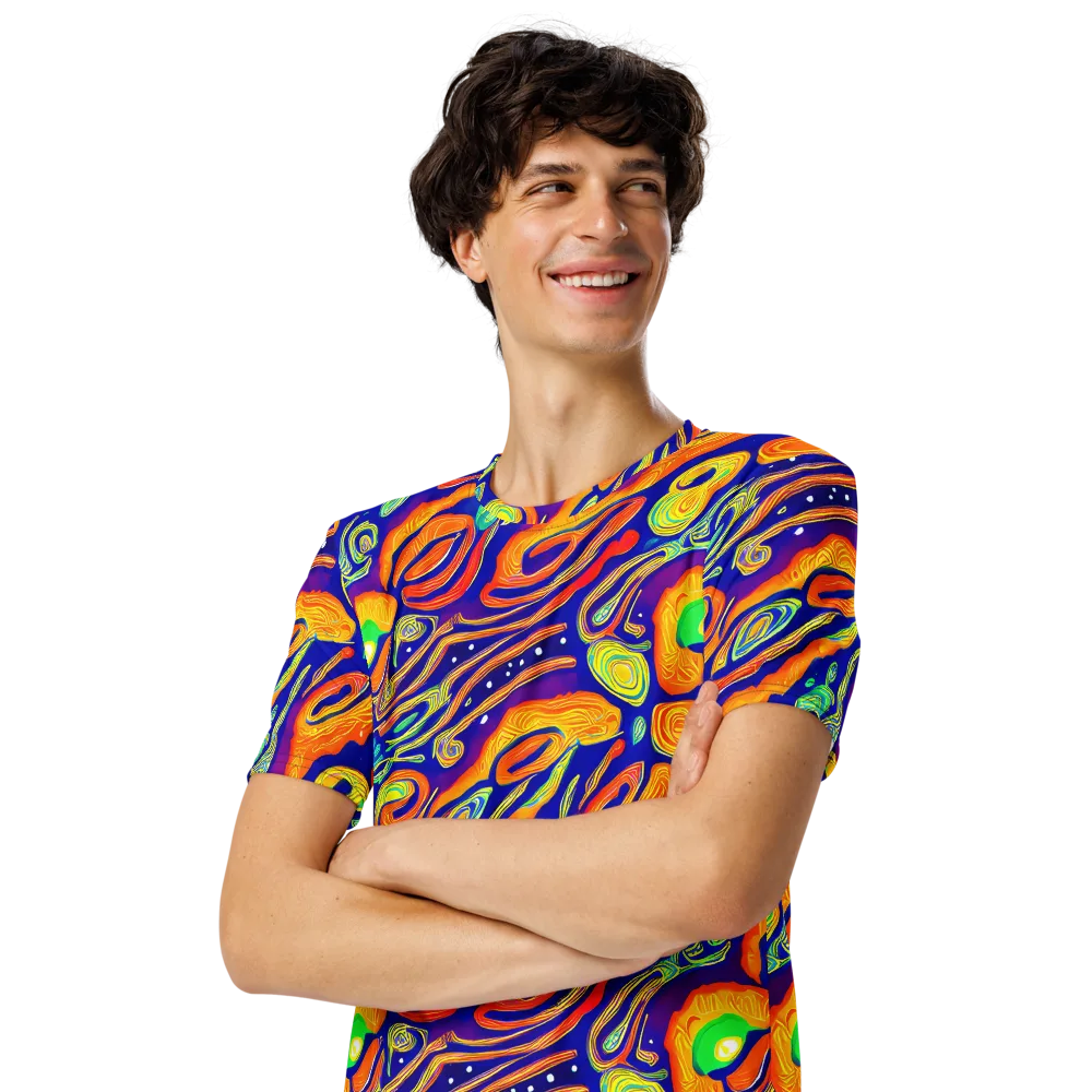 Aubergine Inferno on Men's Crew Neck T-Shirt — Left Front