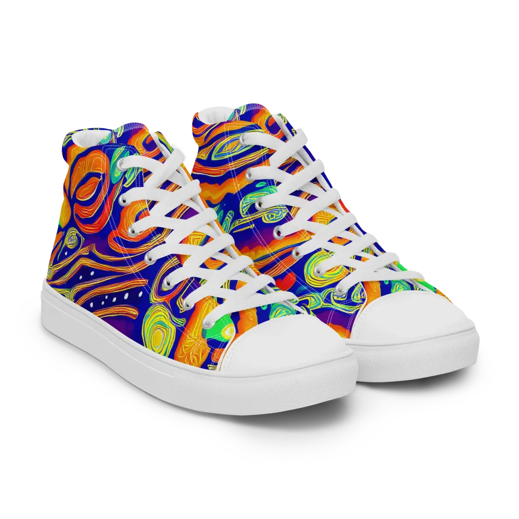 Aubergine Inferno on Men's High Top Canvas Shoes — Right Front