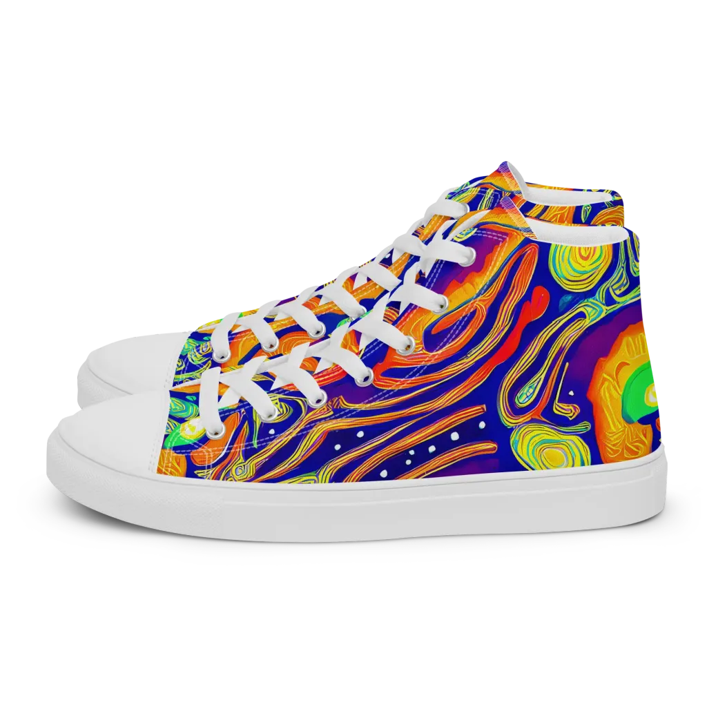 Aubergine Inferno on Men's High Top Canvas Shoes — Left