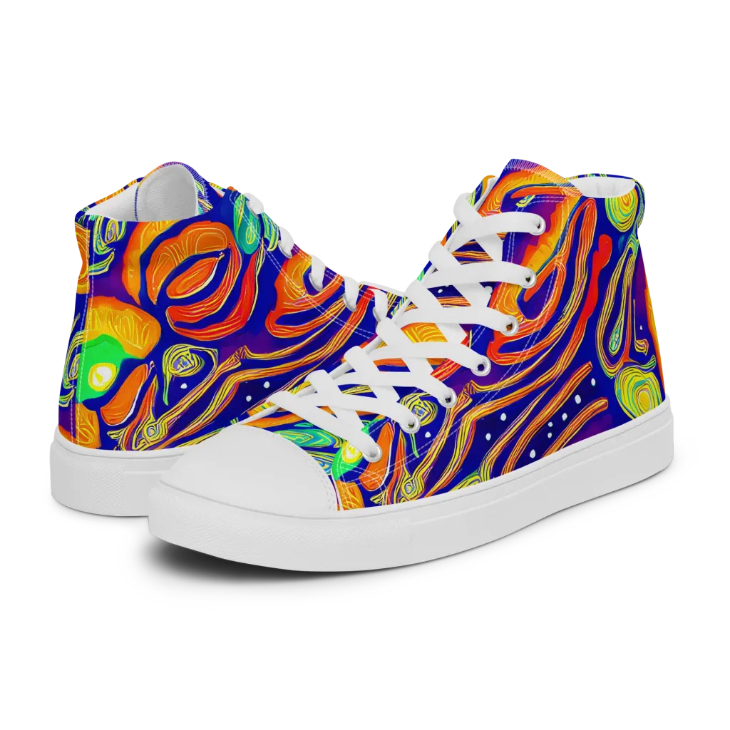 Aubergine Inferno on Men's High Top Canvas Shoes — Left