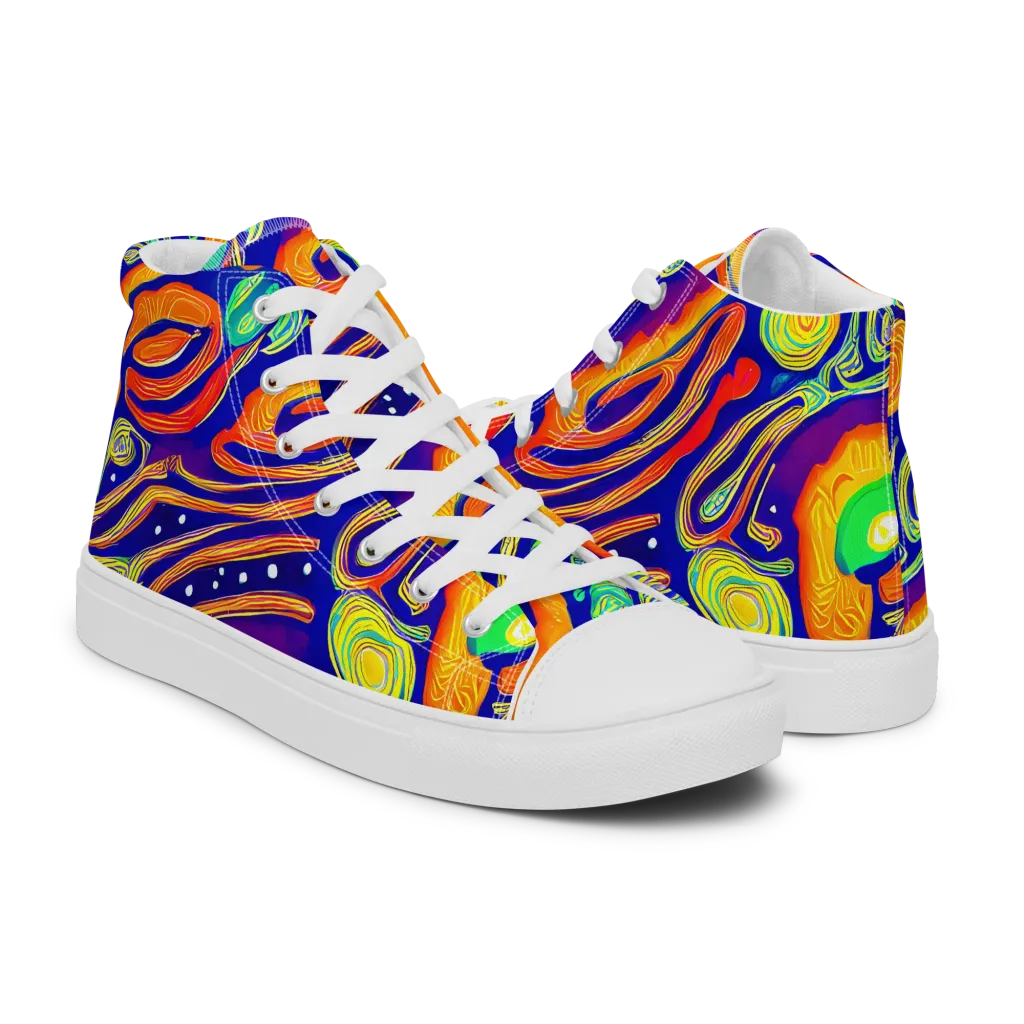 Aubergine Inferno on Men's High Top Canvas Shoes — Right