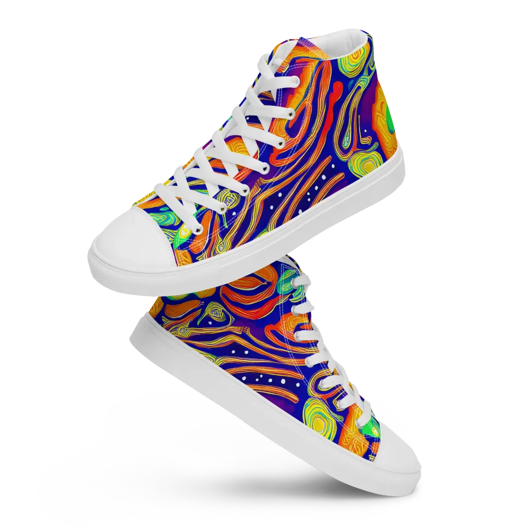 Aubergine Inferno on Men's High Top Canvas Shoes — Front