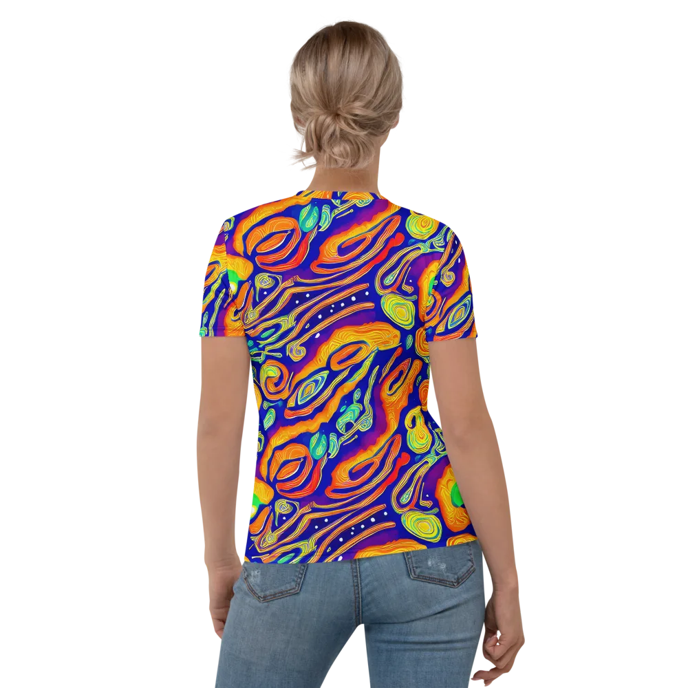 Aubergine Inferno on Women's Crew Neck T-Shirt — Back