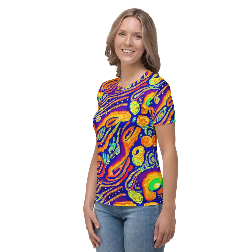 Aubergine Inferno on Women's Crew Neck T-Shirt — Left