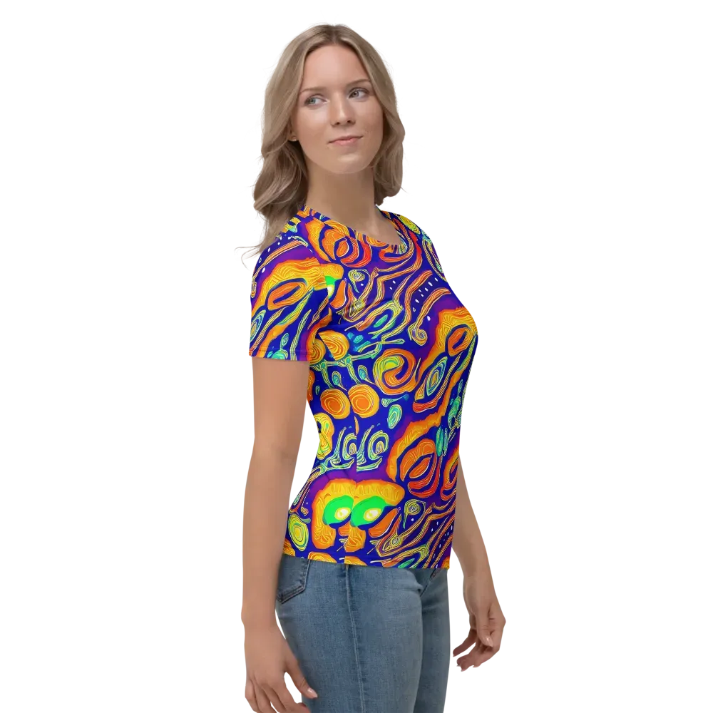 Aubergine Inferno on Women's Crew Neck T-Shirt — Right