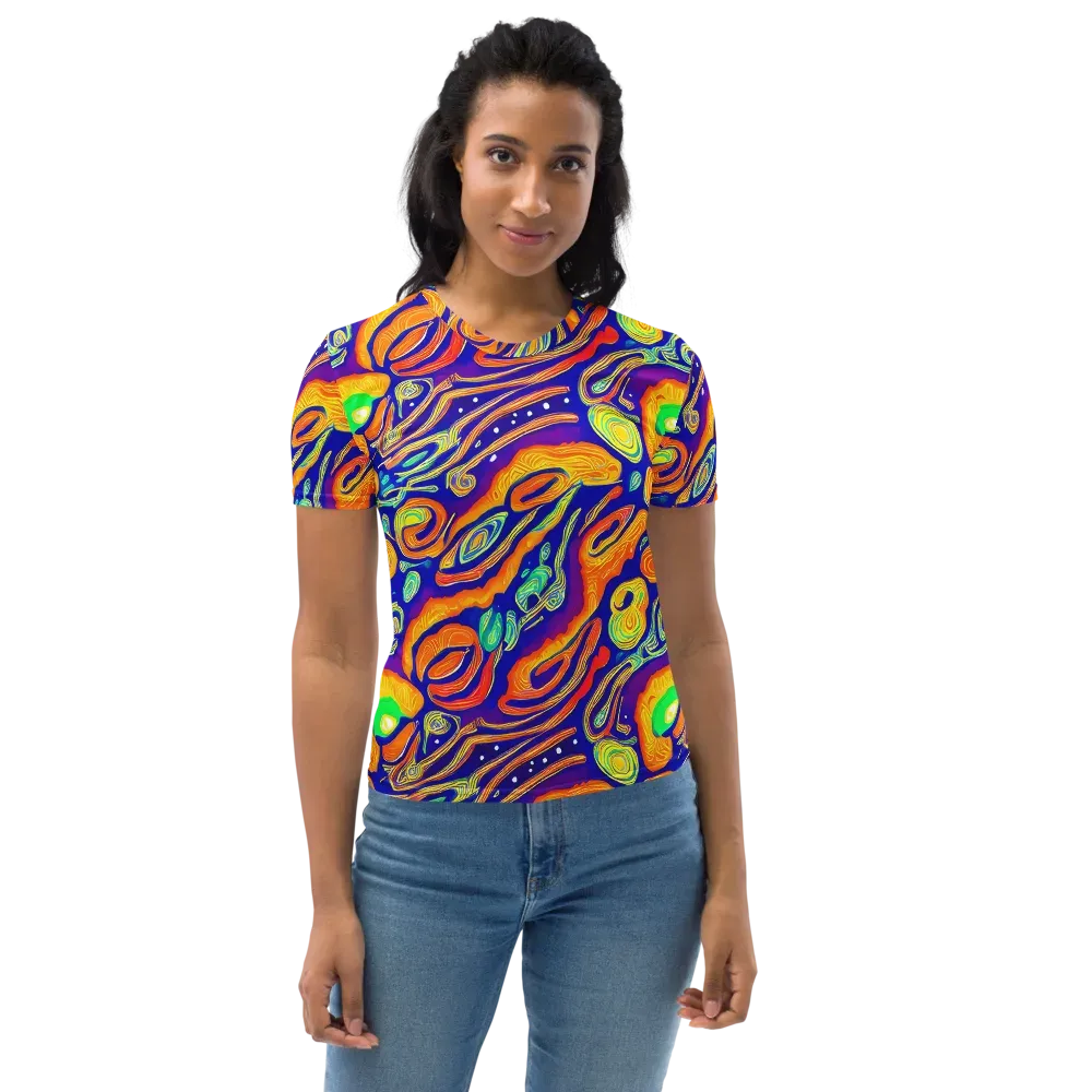 Aubergine Inferno on Women's Crew Neck T-Shirt — Front