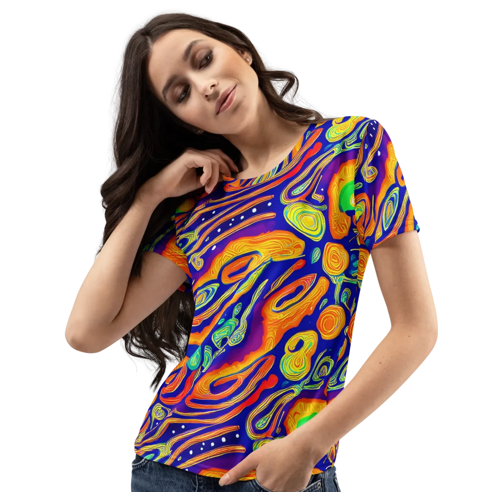 Aubergine Inferno on Women's Crew Neck T-Shirt — Left Front