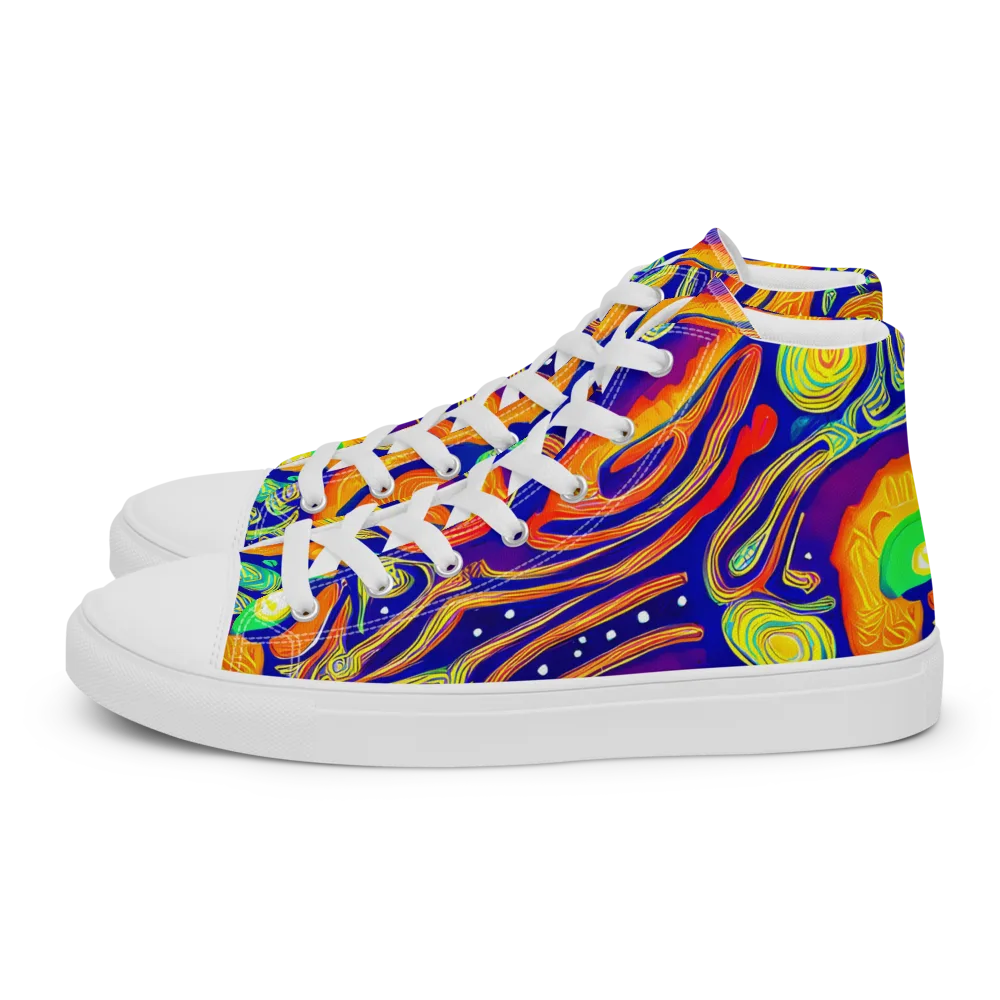 Aubergine Inferno on Women's High Top Canvas Shoes — Left