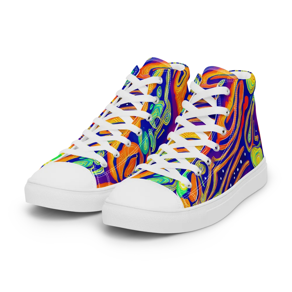 Aubergine Inferno on Women's High Top Canvas Shoes — Left Front