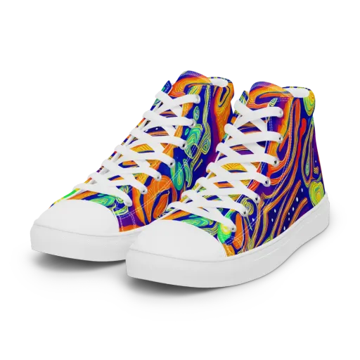 Aubergine Inferno on a Women's High Top Canvas Shoes