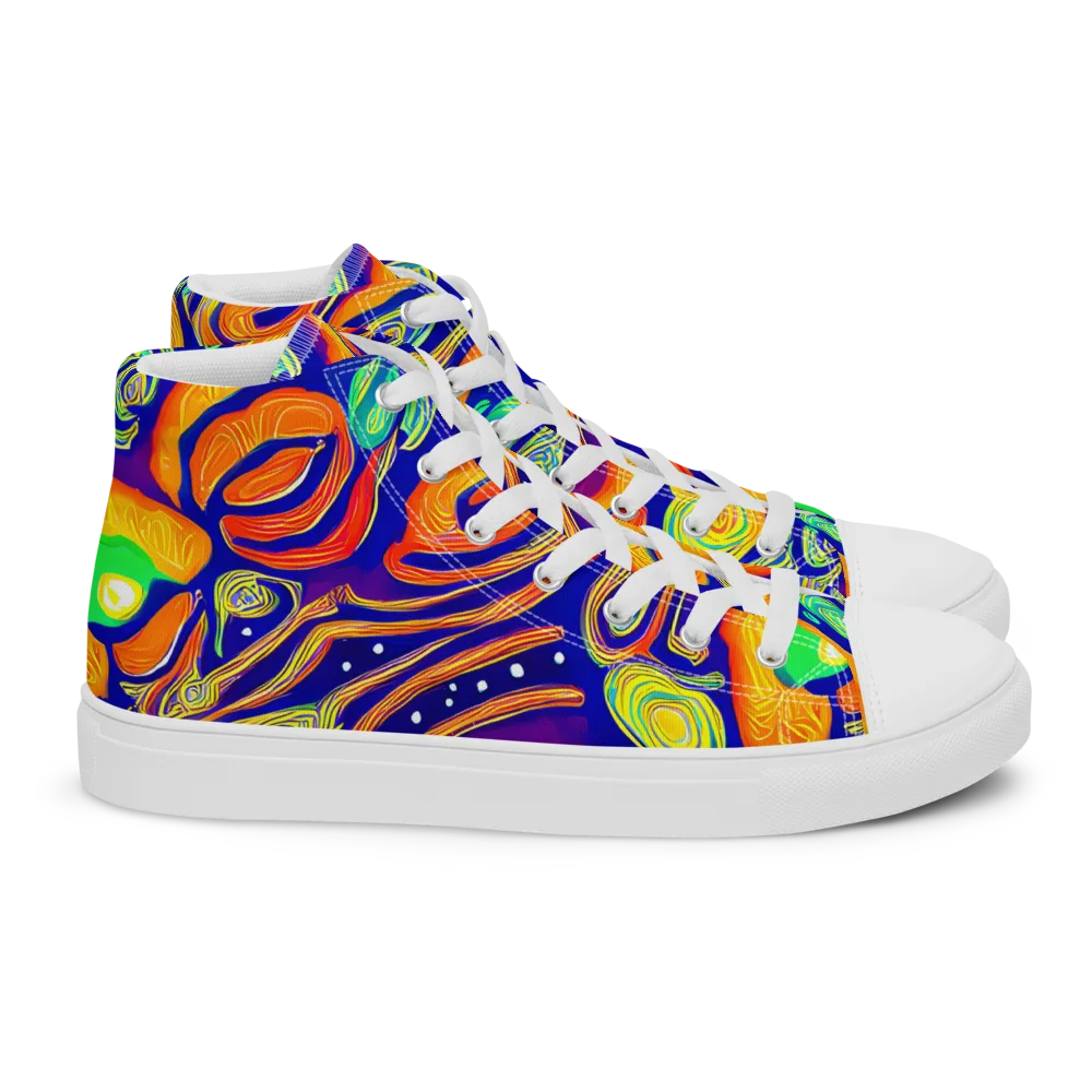 Aubergine Inferno on Women's High Top Canvas Shoes — Right