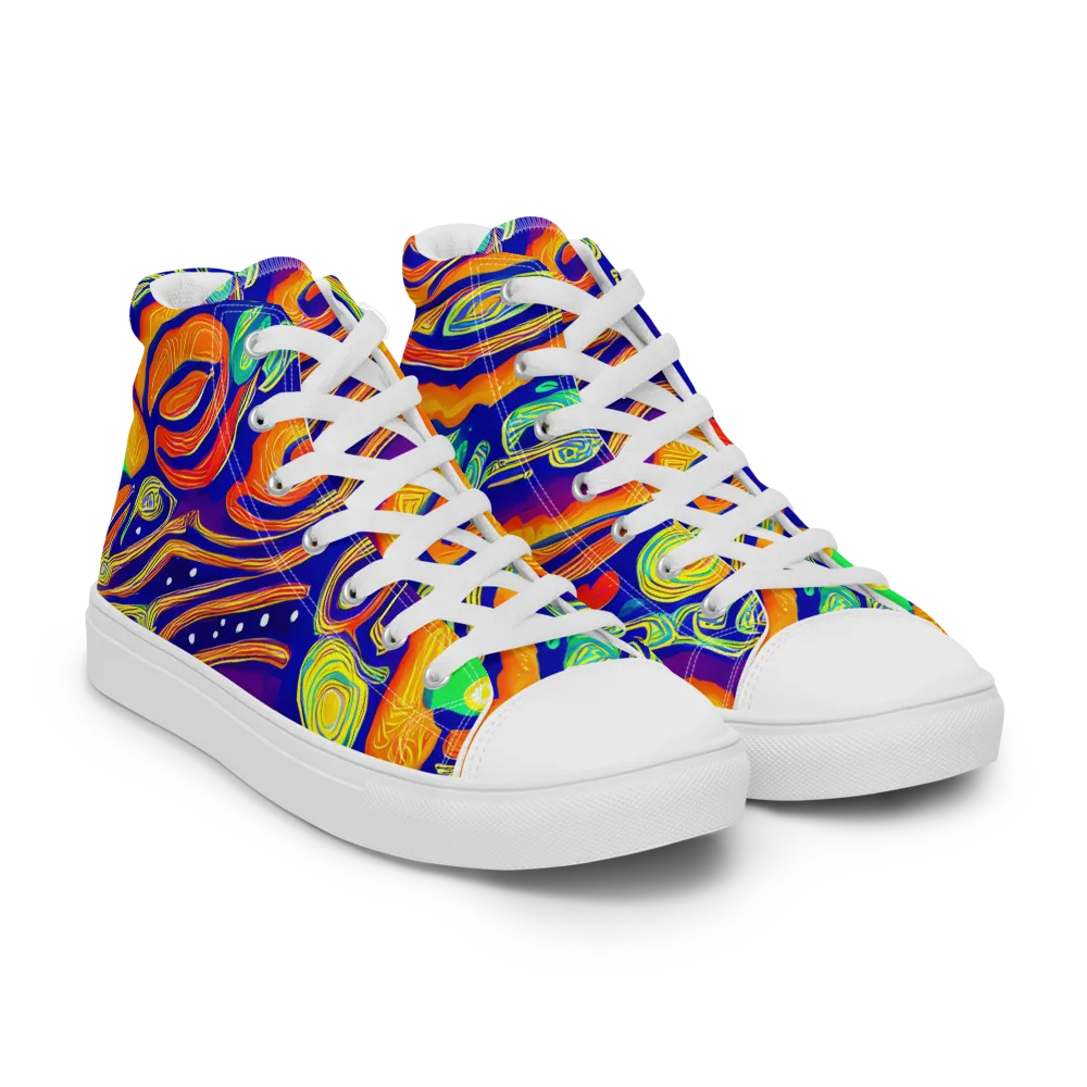 Aubergine Inferno on Women's High Top Canvas Shoes — Right Front