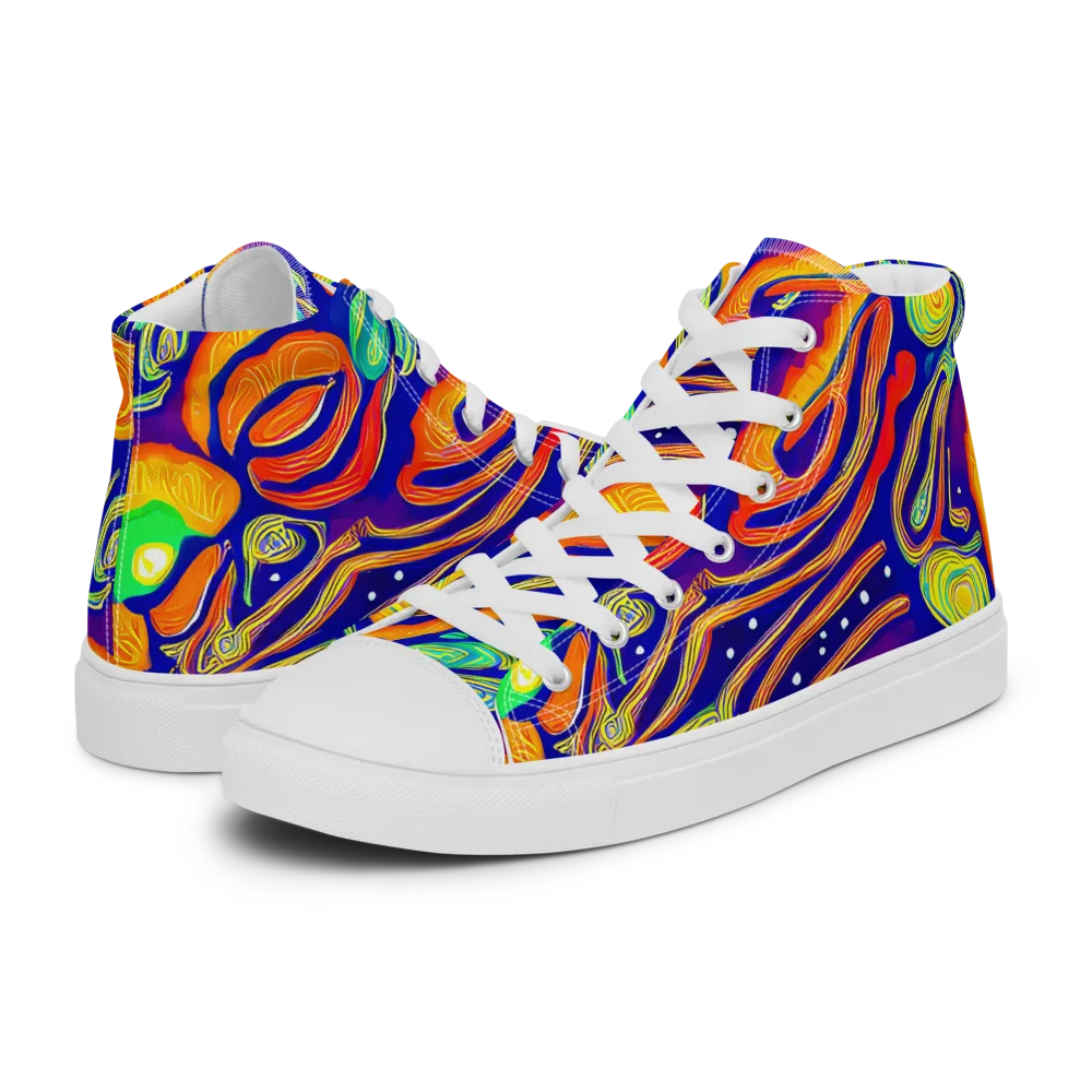 Aubergine Inferno on Women's High Top Canvas Shoes — Left