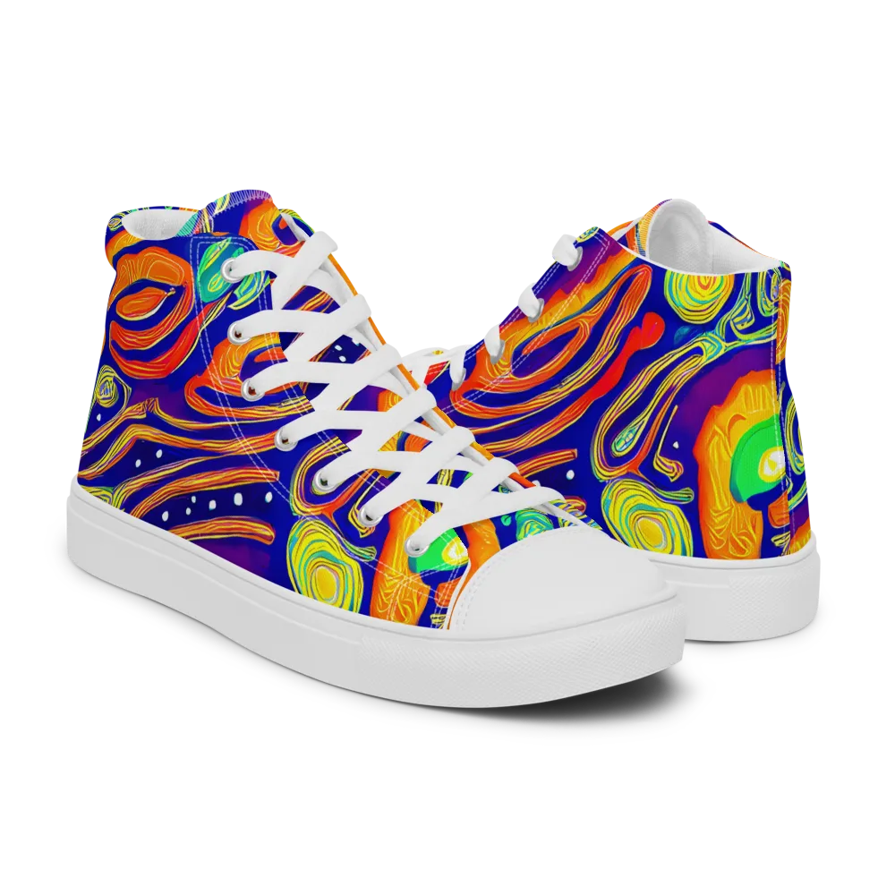 Aubergine Inferno on Women's High Top Canvas Shoes — Right