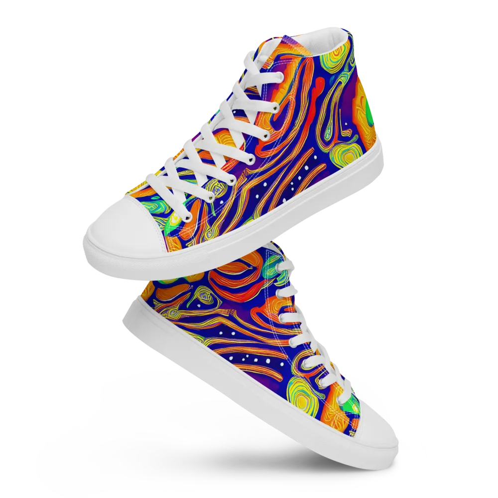 Aubergine Inferno on Women's High Top Canvas Shoes — Front