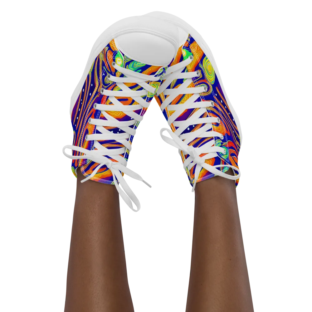 Aubergine Inferno on Women's High Top Canvas Shoes — Front