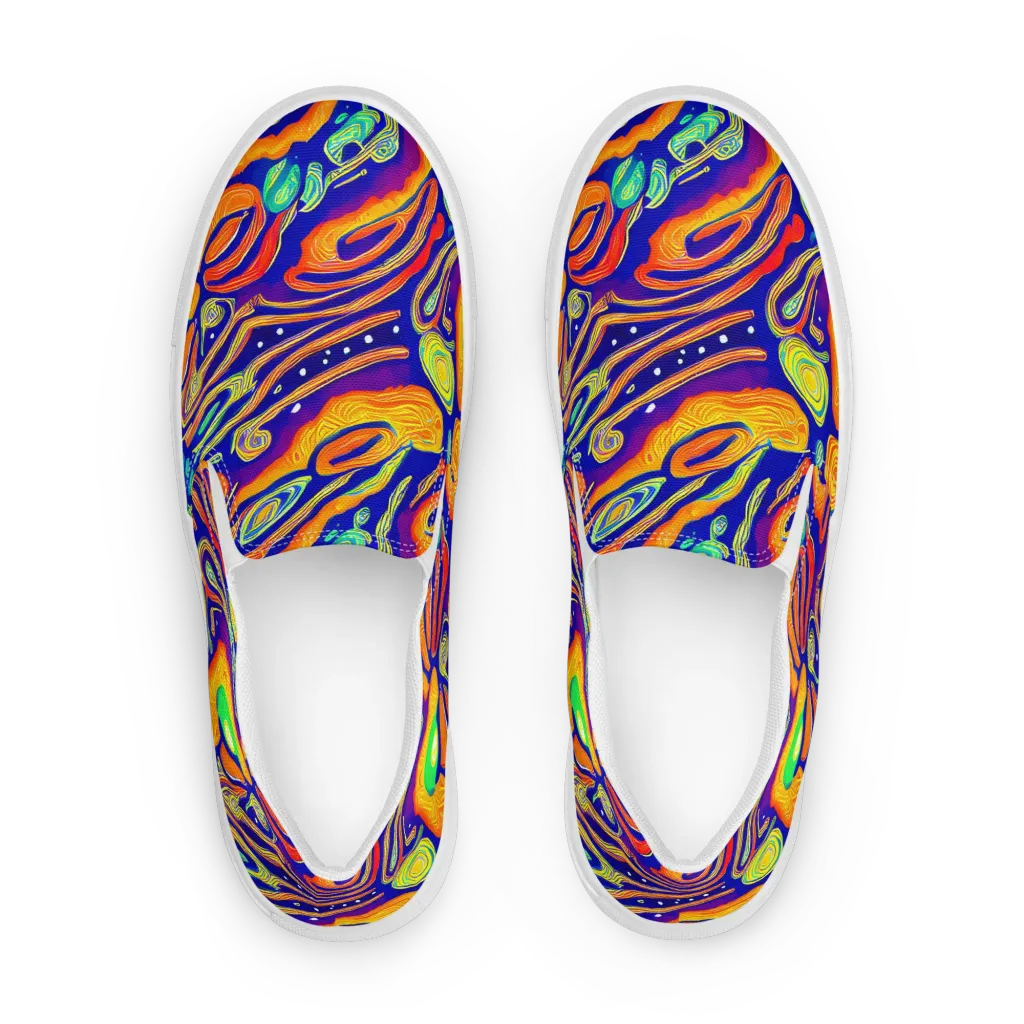 Aubergine Inferno on Men's Slip-On Canvas Shoes — Front