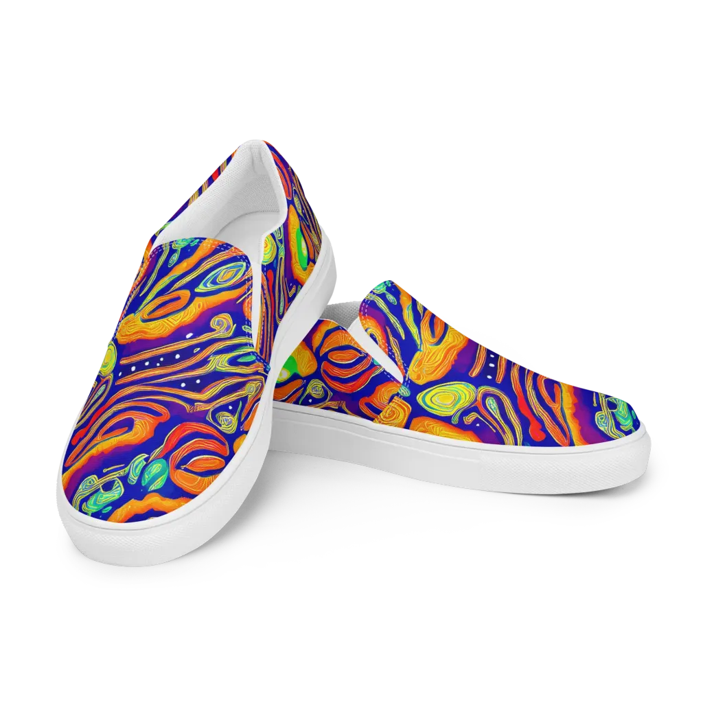 Aubergine Inferno on Men's Slip-On Canvas Shoes — Left Front
