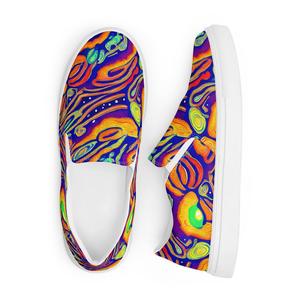 Aubergine Inferno on Men's Slip-On Canvas Shoes — Front