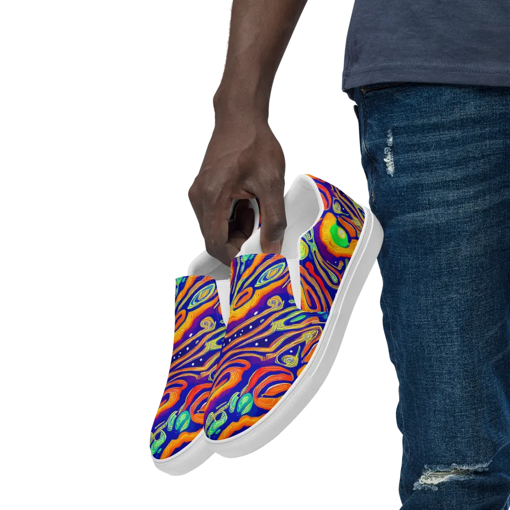 Aubergine Inferno on Men's Slip-On Canvas Shoes — Left Front