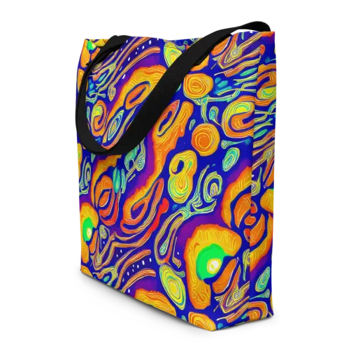 Aubergine Inferno on a Large Tote Bag W/ Pocket
